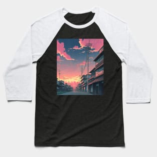 Pink Sunset - Japanese House Baseball T-Shirt
